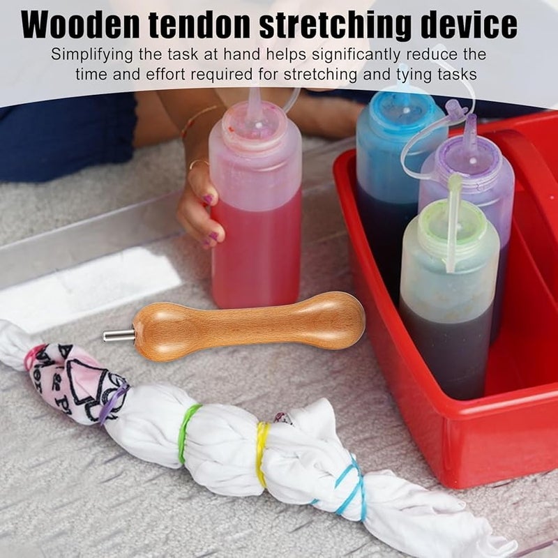 مجموعة صبغ ربطة العنق الخشبية للمبتدئين البالغين، أدوات صبغ الأقمشة المدمجة، حرف يدوية - Image 2